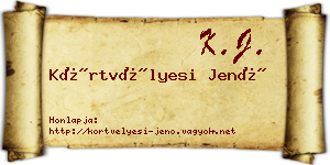 Körtvélyesi Jenő névjegykártya