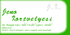 jeno kortvelyesi business card